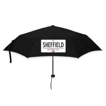 Ortsschild Sheffield - Regenschirm (klein) - Schwarz - Vorne