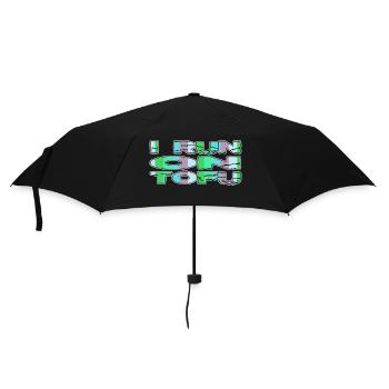 plant based go vegan gift joke funny sayings - Regenschirm (klein) - Schwarz - Vorne