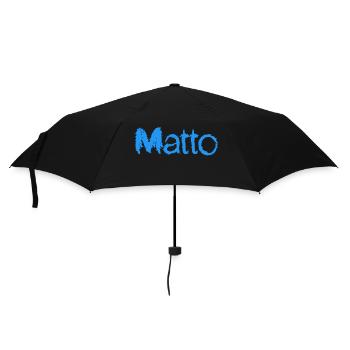 Matto blue text great name - Umbrella (small) - black - Front