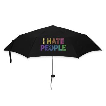 ICH HASSE MENSCHEN - Regenschirm (klein) - Schwarz - Vorne