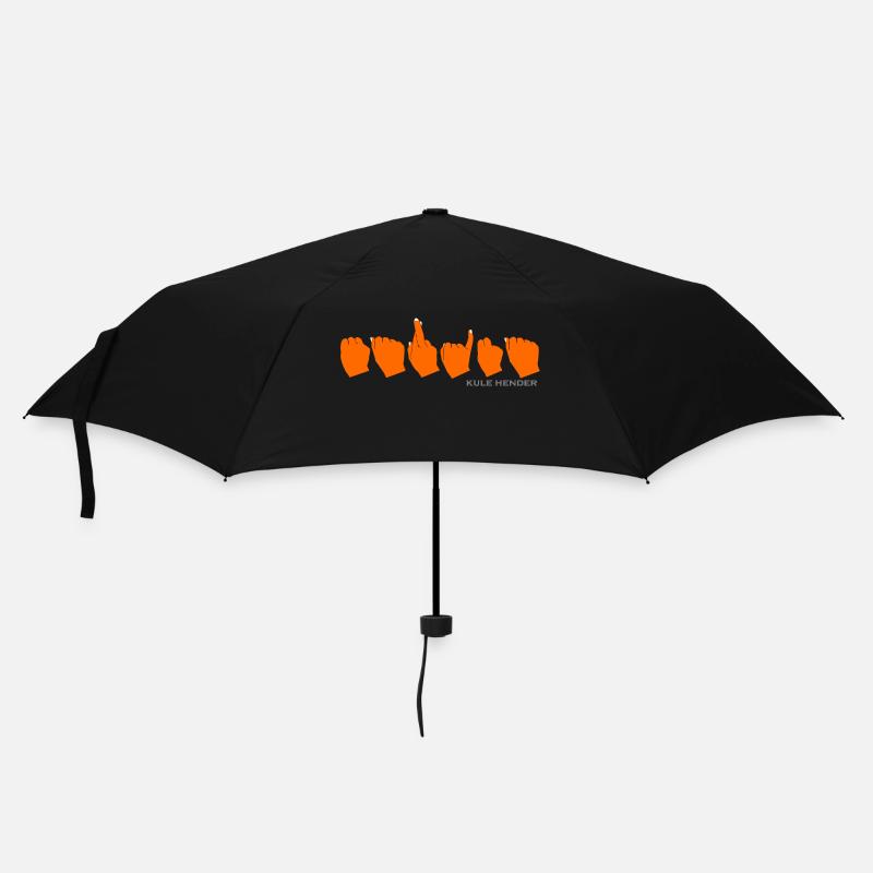 Marina (orange with white nails) - Umbrella (small) - black