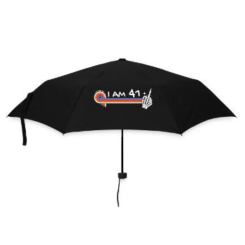 Ich bin 41 plus Mittelfinger - 42. Geburtstag - Regenschirm (klein) - Schwarz - Vorne