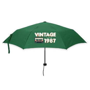 Rétro Vintage 1987 Nostalgique Anniversaire Hommes Femmes - Parapluie standard - vert bouteille - Devant