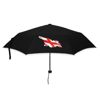 Georgien Flagge in der Georgien Landkarte - Regenschirm (klein) - Schwarz - Vorne