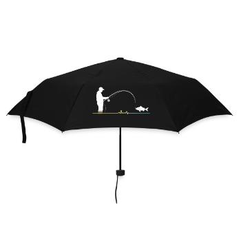 Herzlinie Angler - Männer T-Shirt - Regenschirm (klein) - Schwarz - Vorne