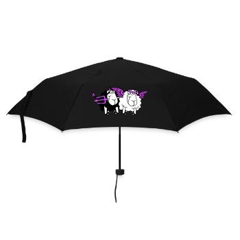 2 Sheep Angel Devil Satan Hell Evil Heaven Good - Umbrella (small) - black - Front