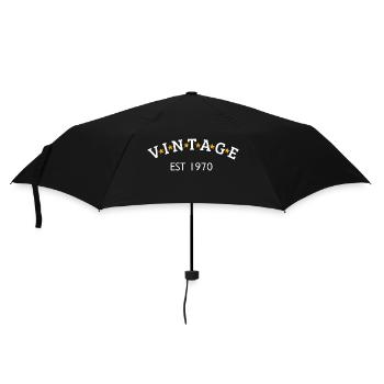 Vintage ist 1970er Jahre - Regenschirm (klein) - Schwarz - Vorne