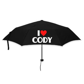 I love Cody Red Heart Romantic Name Fan - Umbrella (small) - black - Front
