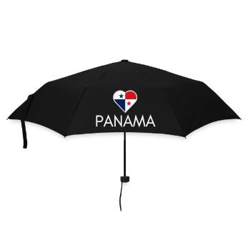 Heart with Panama flag, I love Panama - Umbrella (small) - black - Front