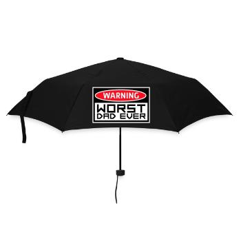 Worst Dad Ever Lustig Sarkastisch Vatertag Papa - Regenschirm (klein) - Schwarz - Vorne
