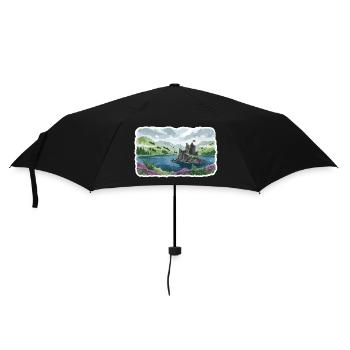 Scottish Highlands Eilean Donan Castle Loch Art - Umbrella (small) - black - Front