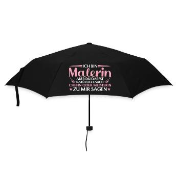 Handwerkerin Chefin oder Meisterin - Malerin - Regenschirm (klein) - Schwarz - Vorne