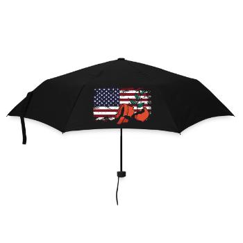 Usa Flagge Gebrochene Pflanze Liebhaber - Regenschirm (klein) - Schwarz - Vorne