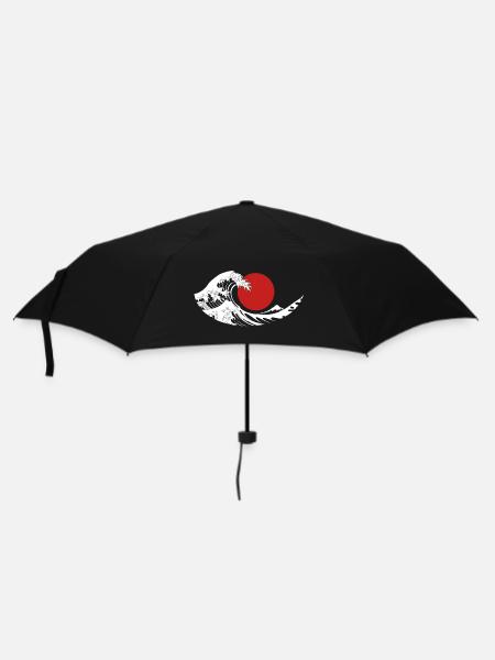 Esthétique japonaise du Soleil Rouge de la Grande Vague - Parapluie standard - noir