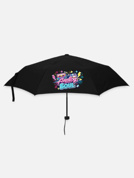 Analog Soul Neon Retro - Regenschirm (klein) - Schwarz