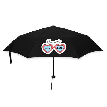 You Need To Calm Down Hearts Glasses - Umbrella (small) - black - Front