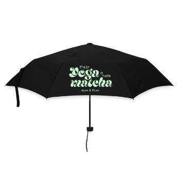 First Yoga Then Matcha Typo Design - Umbrella (small) - black - Front