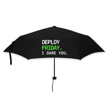 Deploy Friday – I Dare You DevOps Design - Regenschirm (klein) - Schwarz - Vorne