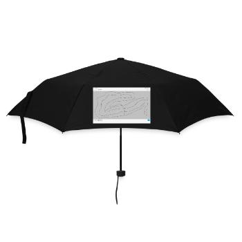 Fließende Konturen Linienkunst - Regenschirm (klein) - Schwarz - Vorne
