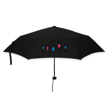 doodle_family_3c - Parapluie standard - noir - Devant