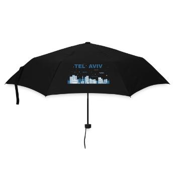 Skyline Tel Aviv Wahrzeichen Reise Geschenk Israel - Regenschirm (klein) - Schwarz - Vorne