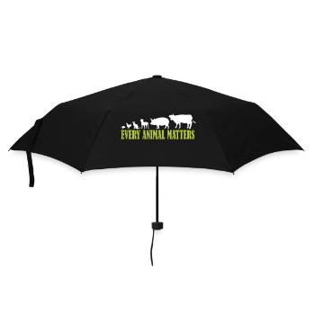 Tierfreund Spruch Every Animal matters - Regenschirm (klein) - Schwarz - Vorne