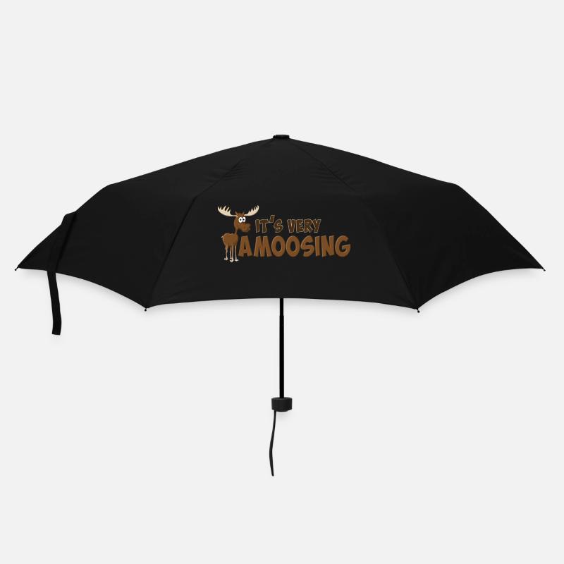 « C’est très Amoosing » L’orignal heureux. - Parapluie standard - noir