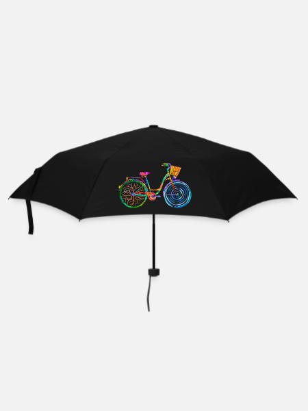 colorful bike, ladies bike, colors bike, ladies bike - Umbrella (small) - black