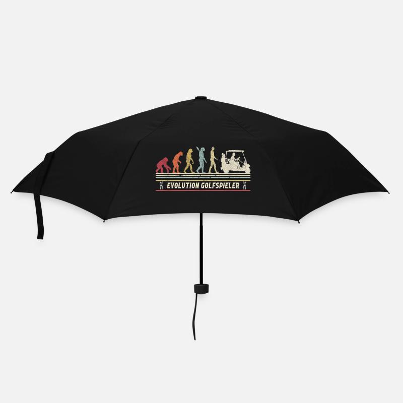 Evolution Golf retro - Regenschirm (klein) - Schwarz