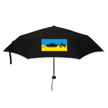 Tracteur ukrainien tirant un char. - Parapluie standard - noir - Devant