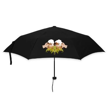 two filled beer mugs To toast Cheers - Umbrella (small) - black - Front