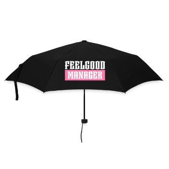 Feelgood manager pink tshirt black - Umbrella (small) - black - Front
