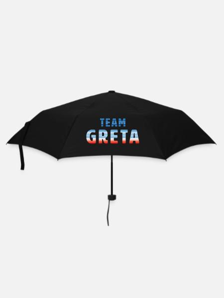 Team Greta | Warming Stripes - Regenschirm (klein) - Schwarz