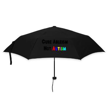 Cure Ableism Not Autism T-Shirt - Regenschirm (klein) - Schwarz - Vorne