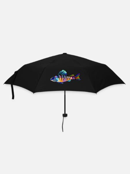 Fisch - Regenschirm (klein) - Schwarz