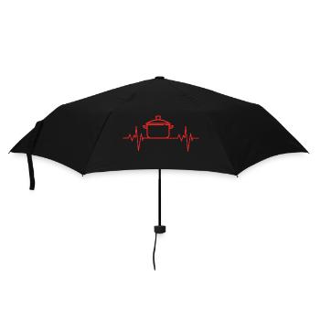 Passion Cooking / Eating / Baking Heartbeat ECG - Umbrella (small) - black - Front