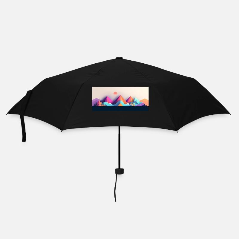Mountain Landscape Geometric Art - Umbrella (small) - black