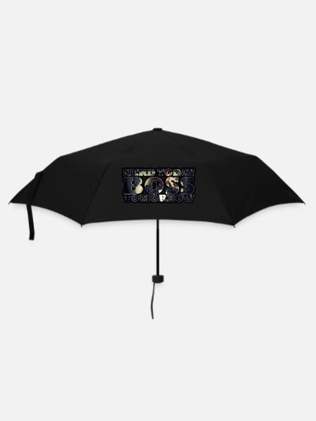 Nerd Today Bo$$ Tomorrow - Regenschirm (klein) - Schwarz