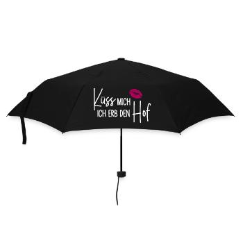 Küss mich Ich erb den Hof - Regenschirm (klein) - Schwarz - Vorne