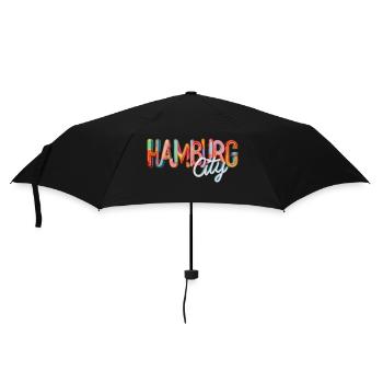 Hamburg City Bunt - Regenschirm (klein) - Schwarz - Vorne