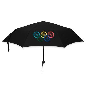 Colorful Bike Wheels - Umbrella (small) - black - Front