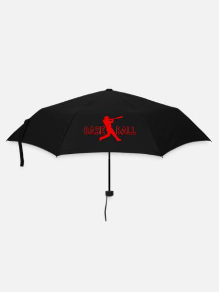 Baseball - Baseball Geschenkidee - Regenschirm (klein) - Schwarz