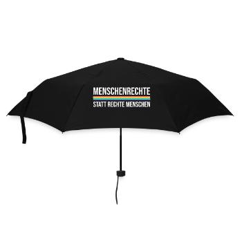 Menschenrechte statt rechte Menschen - Regenschirm (klein) - Schwarz - Vorne