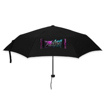 zocken - Regenschirm (klein) - Schwarz - Vorne