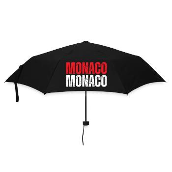 Monaco-Flagge, monegassischer Stolz - Regenschirm (klein) - Schwarz - Vorne