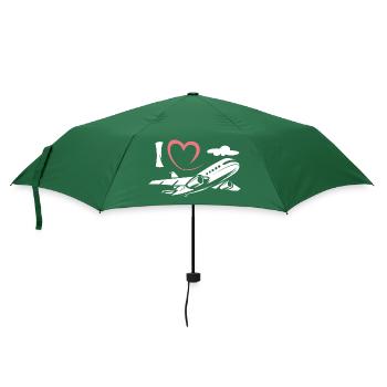 J’aime les avions - Symbole de l’aviation et des pilotes - Parapluie standard - vert bouteille - Devant