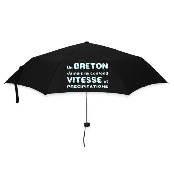 EIN BRETONE VERWECHSELT GESCHWINDIGKEIT NICHT MIT NIEDERSCHLAG - Regenschirm (klein) - Schwarz - Vorne