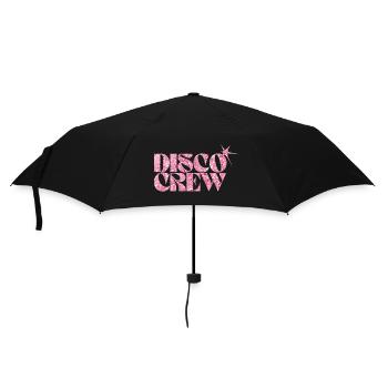 Disco Crew Pink Glitzer Logo - Regenschirm (klein) - Schwarz - Vorne