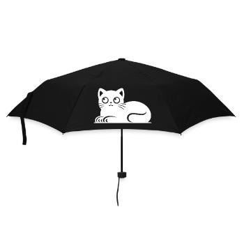 Cute Cat Cat Tattoo Style Drawing - Umbrella (small) - black - Front