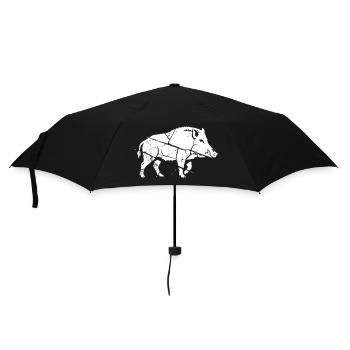 Vecteur artistique en mosaïque de sanglier sauvage - Parapluie standard - noir - Devant